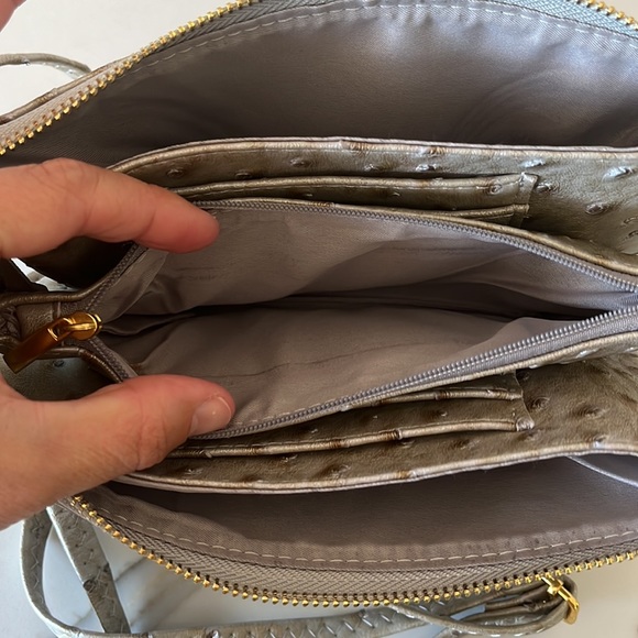 Embossed Ostrich Leather Shoulder Bag - Picture 3 of 3